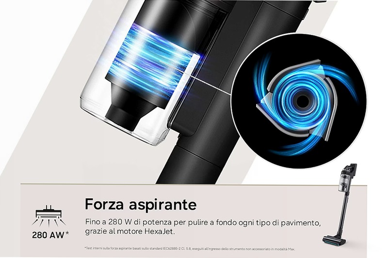Aspirapolvere senza filo Samsung Jet 95S Complete Extra 280W 120 min 2.49kg con spazzola Slim LED Satin Black | Samsung Italia