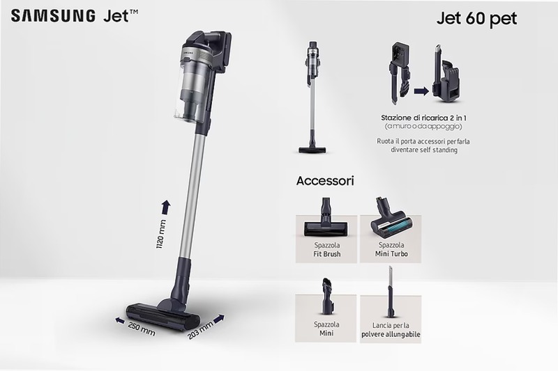 Aspirapolvere senza filo Samsung Jet™ 60 pet 150W VS15A6032R5/ET