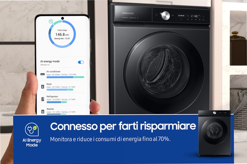 Lavatrice Samsung Bespoke AI™ Ecodosatore 9Kg Nero