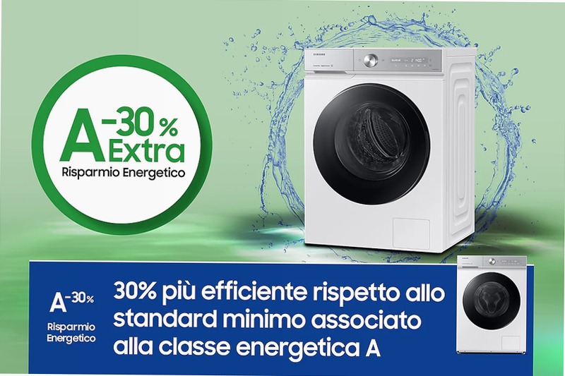 Lavatrice Samsung Bespoke AI™ Quickdrive 9kg WW90DB8U95GHU3 Bianco