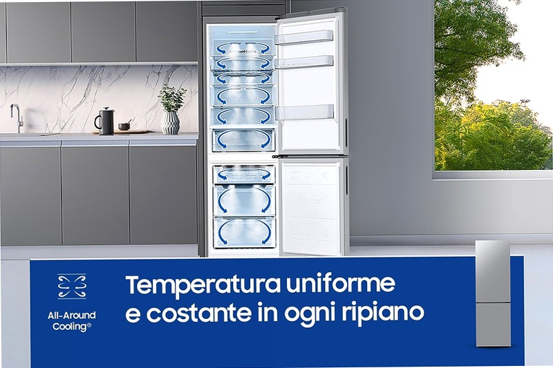 Frigorifero Combinato Samsung EcoFlex 1.85m 344L RB33B612ESA Argento E