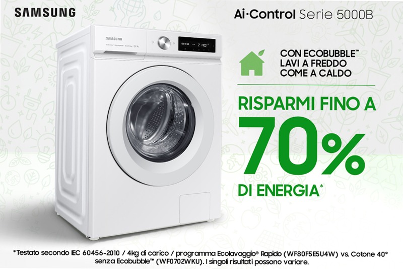 Lavatrice AI Control 11Kg WW11BB504DTW Bianco