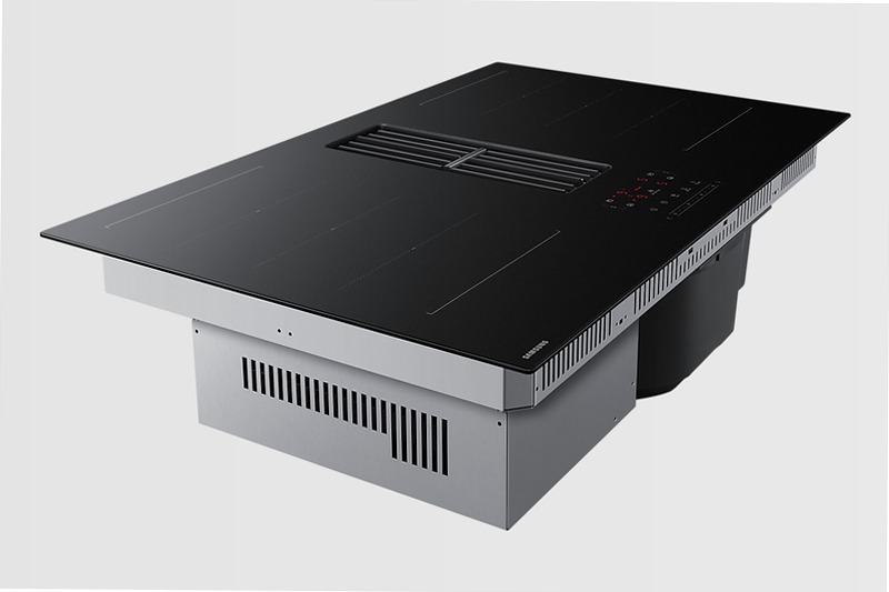 Piano cottura a induzione con Cappa Integrata Samsung CC90H84JADUR Nero