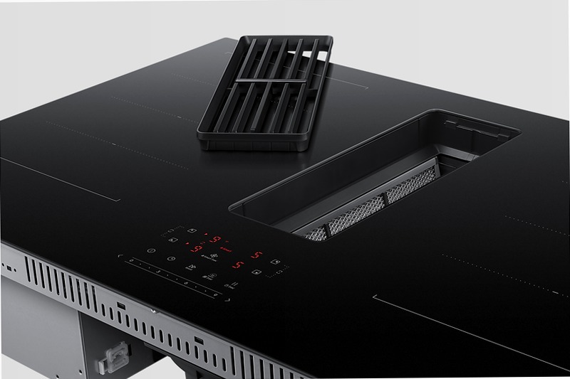 Piano cottura a induzione con Cappa Integrata Samsung CC90H84JADUR Nero