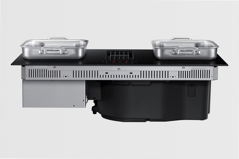 Piano cottura a induzione con Cappa Integrata Samsung CC90H84JADUR Nero