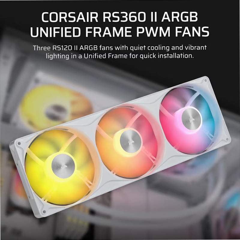 Ventole PWM a telaio unificato RS360 II ARGB - Bianco