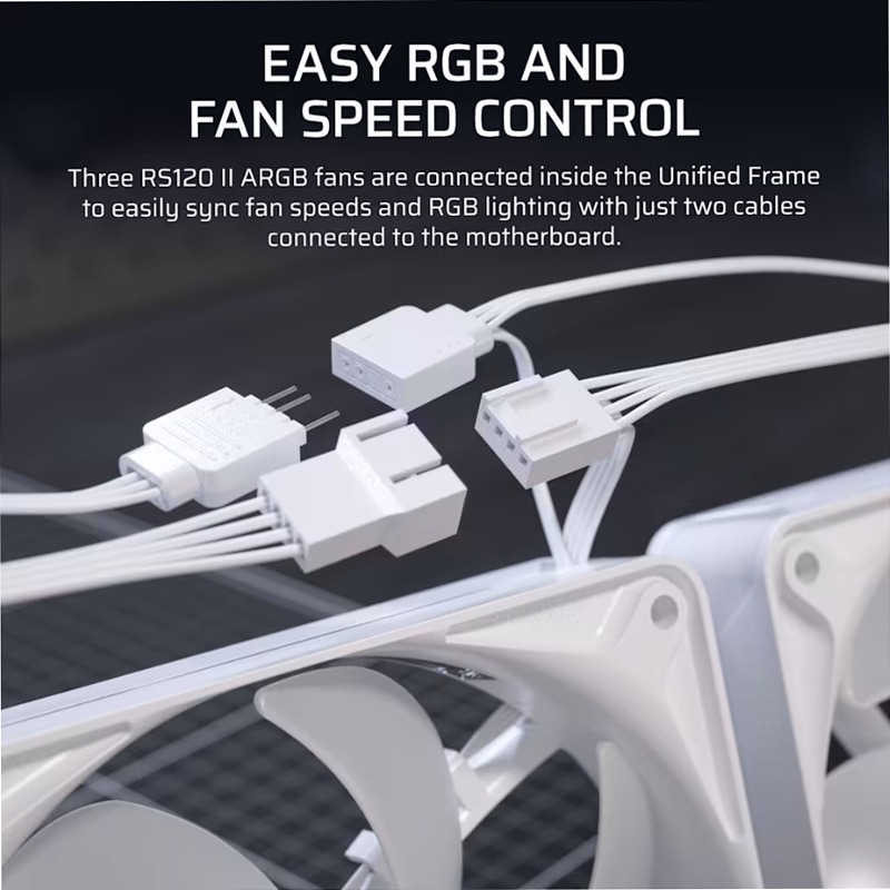 Ventole PWM a telaio unificato RS360 II ARGB - Bianco