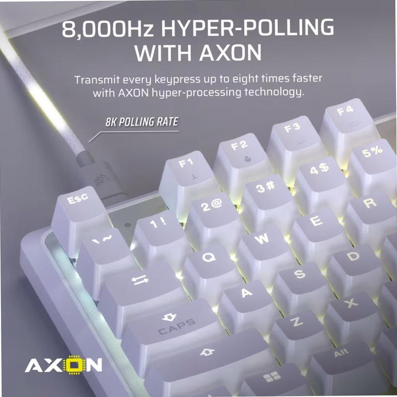 Tastiera gaming programmabile ad alte prestazioni K70 PRO TKL a effetto Hall con Rapid Trigger - Bianco