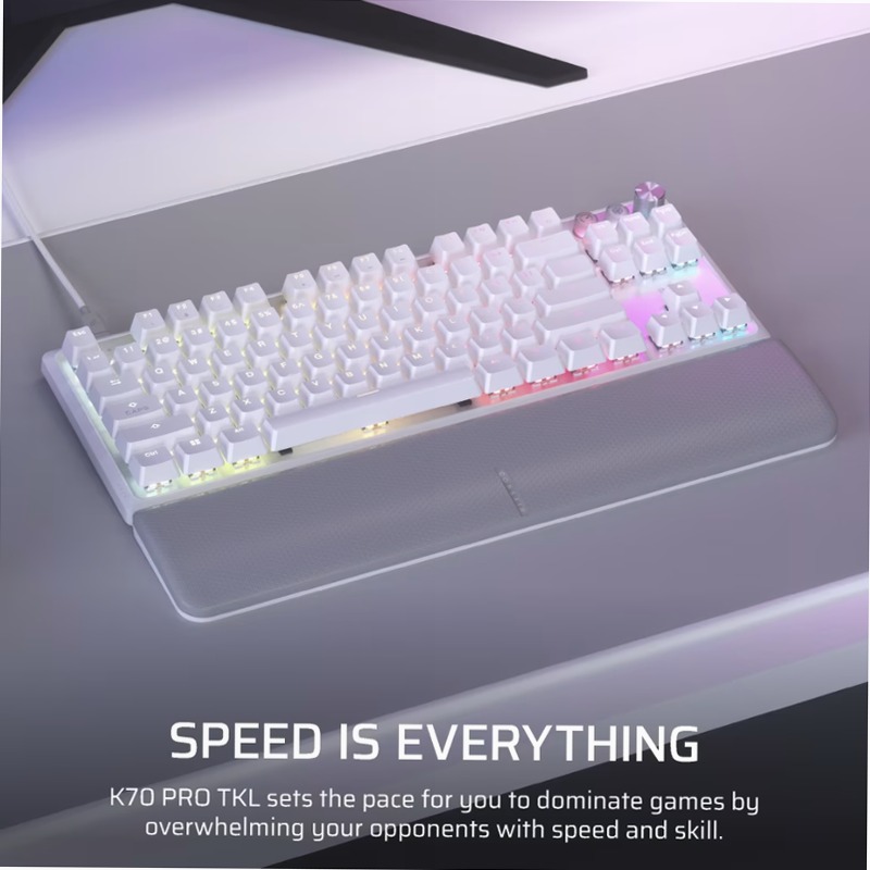 Tastiera gaming programmabile ad alte prestazioni K70 PRO TKL a effetto Hall con Rapid Trigger - Bianco