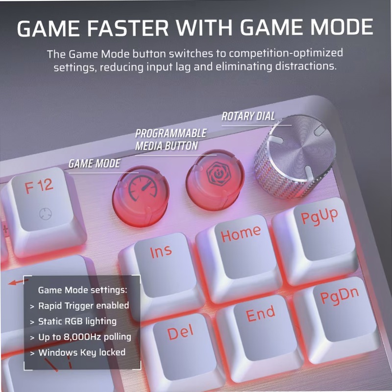 Tastiera gaming programmabile ad alte prestazioni K70 PRO TKL a effetto Hall con Rapid Trigger - Bianco