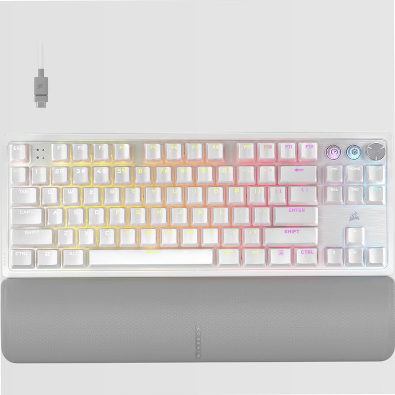Tastiera gaming programmabile ad alte prestazioni K70 PRO TKL a effetto Hall con Rapid Trigger - Bianco