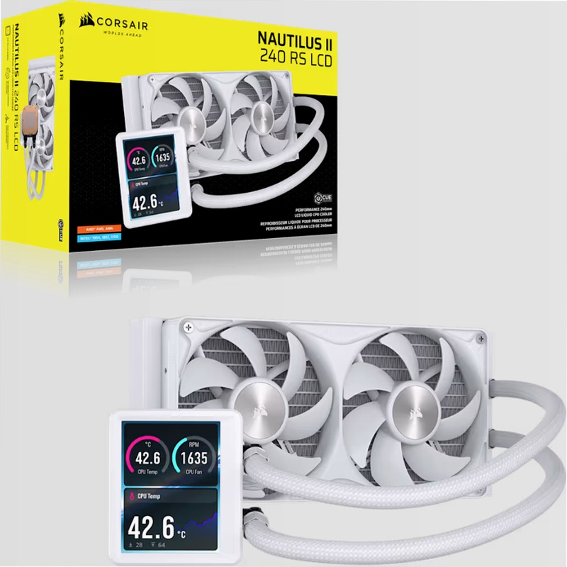 Dissipatore a liquido per CPU NAUTILUS II 240 RS LCD - Bianco