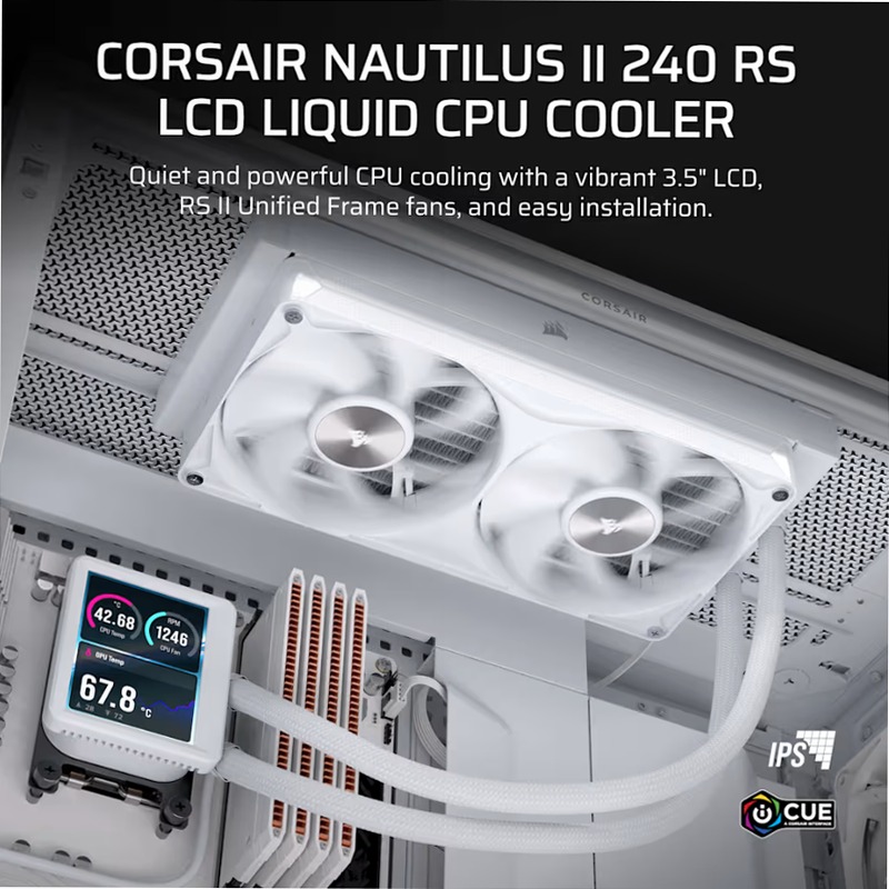 Dissipatore a liquido per CPU NAUTILUS II 240 RS LCD - Bianco