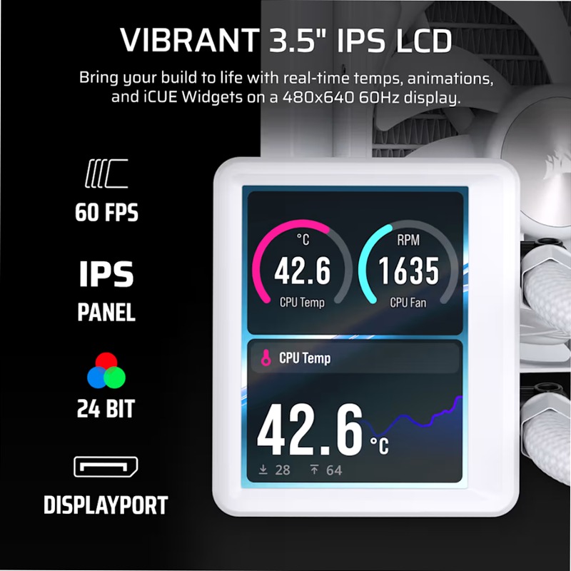 Dissipatore a liquido per CPU NAUTILUS II 240 RS LCD - Bianco