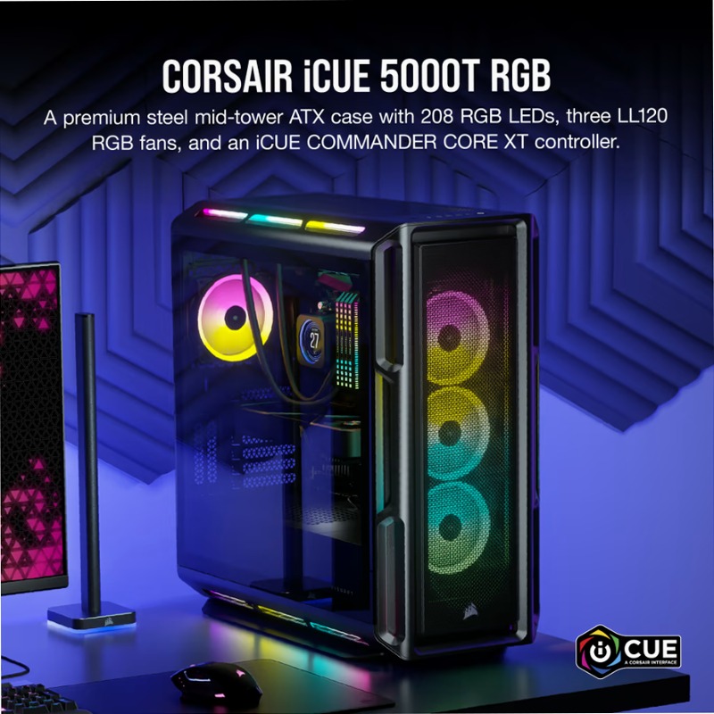 Case PC ATX mid-tower iCUE 5000T RGB nero