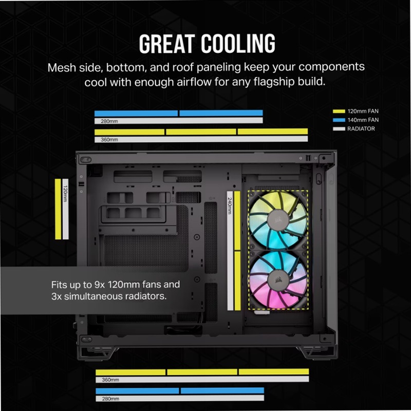 Case PC Micro-ATX iCUE LINK 2500X RGB - Nero