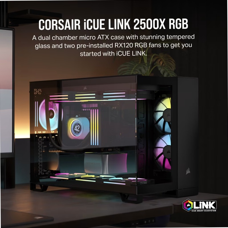 Case PC Micro-ATX iCUE LINK 2500X RGB - Nero