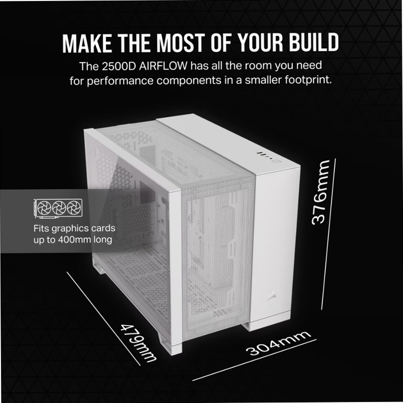 Case PC Mid-Tower a Doppia Camera 2500D AIRFLOW - Bianco