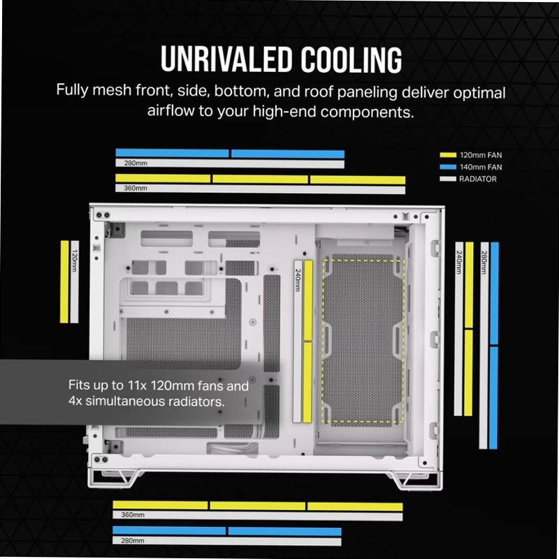 Case PC Mid-Tower a Doppia Camera 2500D AIRFLOW - Bianco