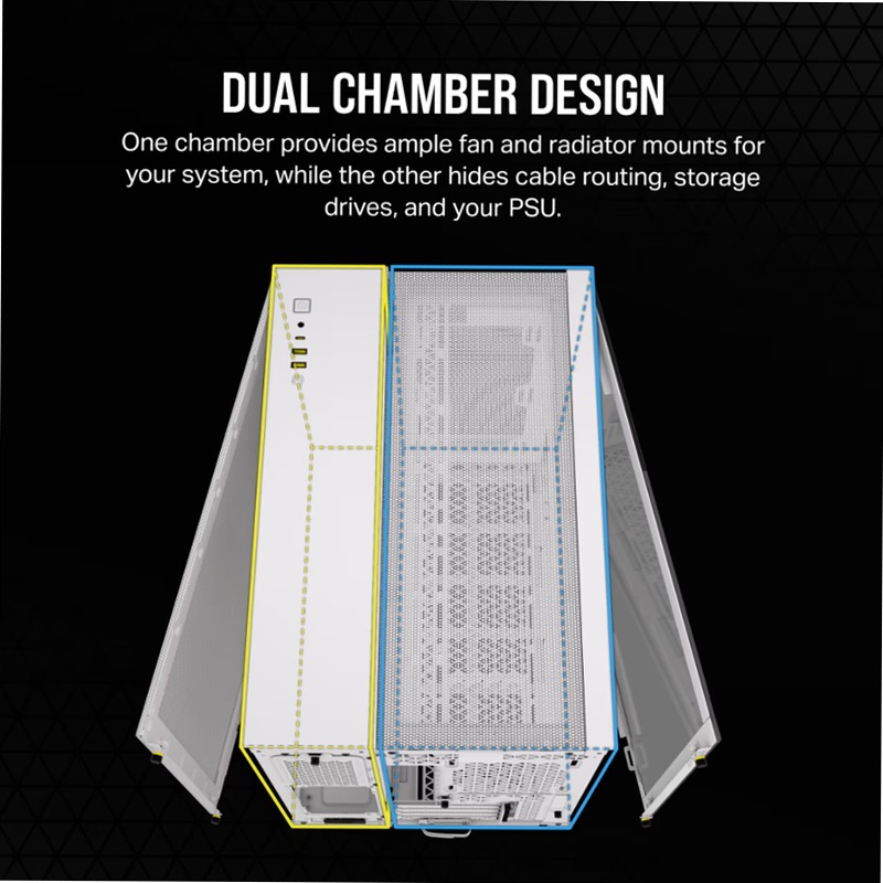 Case PC Mid-Tower a Doppia Camera 2500D AIRFLOW - Bianco