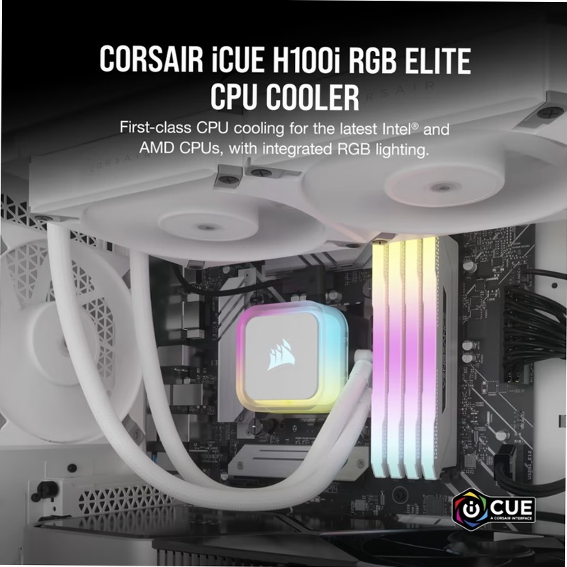 Dissipatore a liquido iCUE H100i RGB ELITE - Bianco