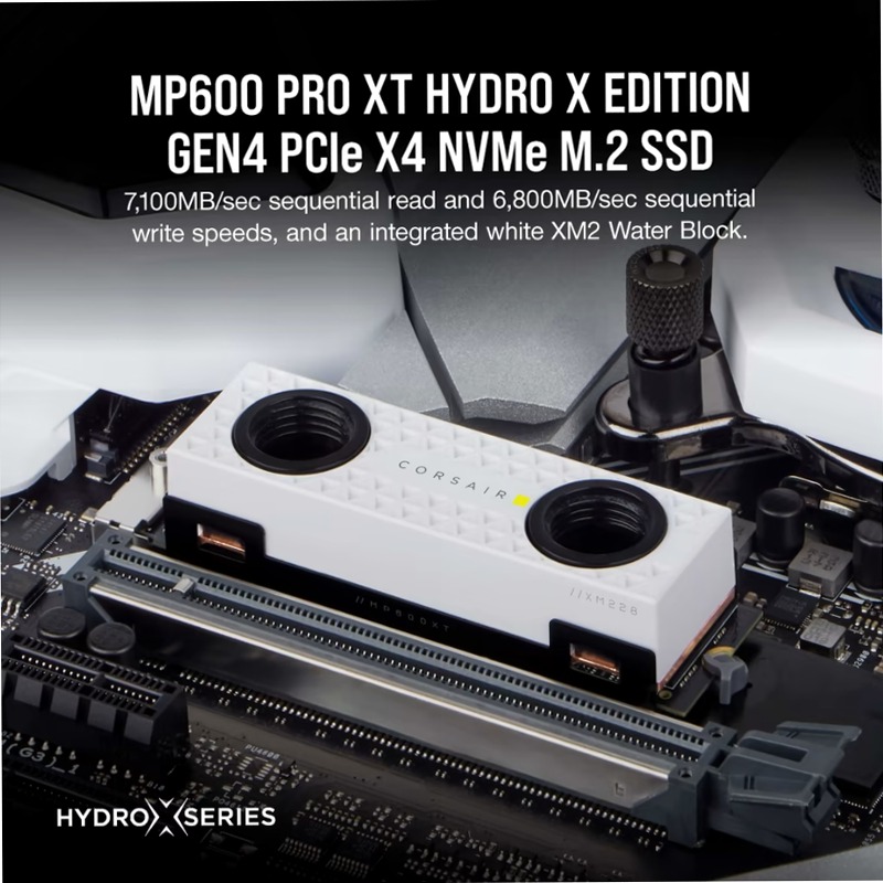 SSD MP600 PRO XT Hydro X Edition M.2 NVMe PCIe Gen4 x4 da 2 TB – Bianco