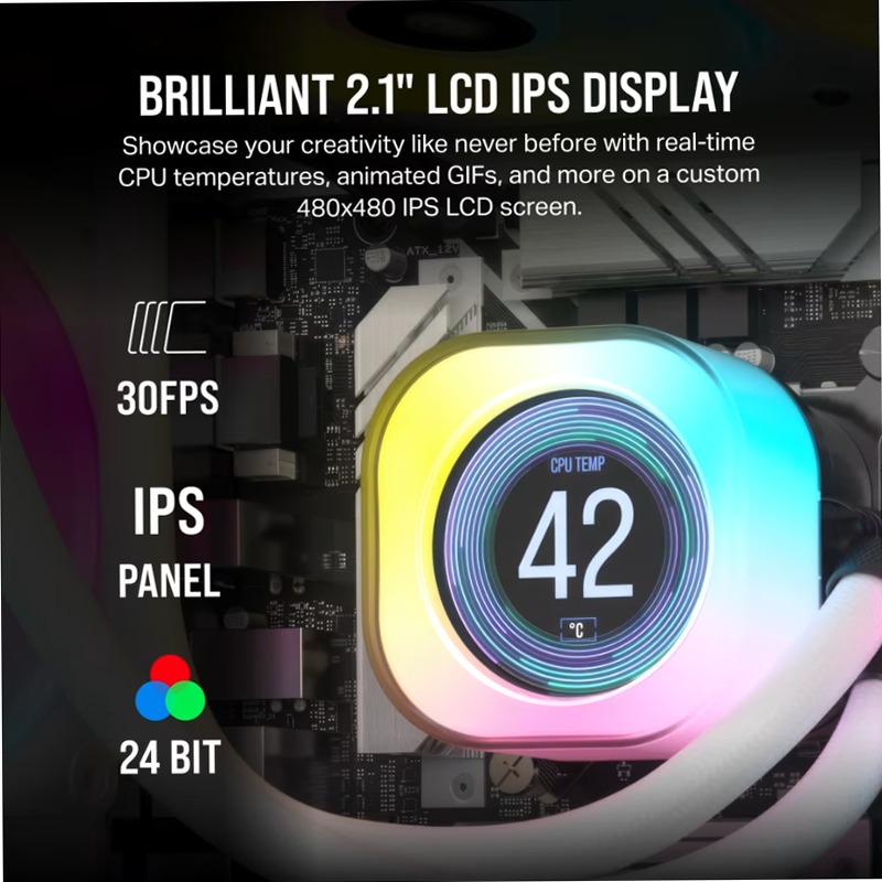 Dissipatore a Liquido iCUE H150i LCD - Bianco