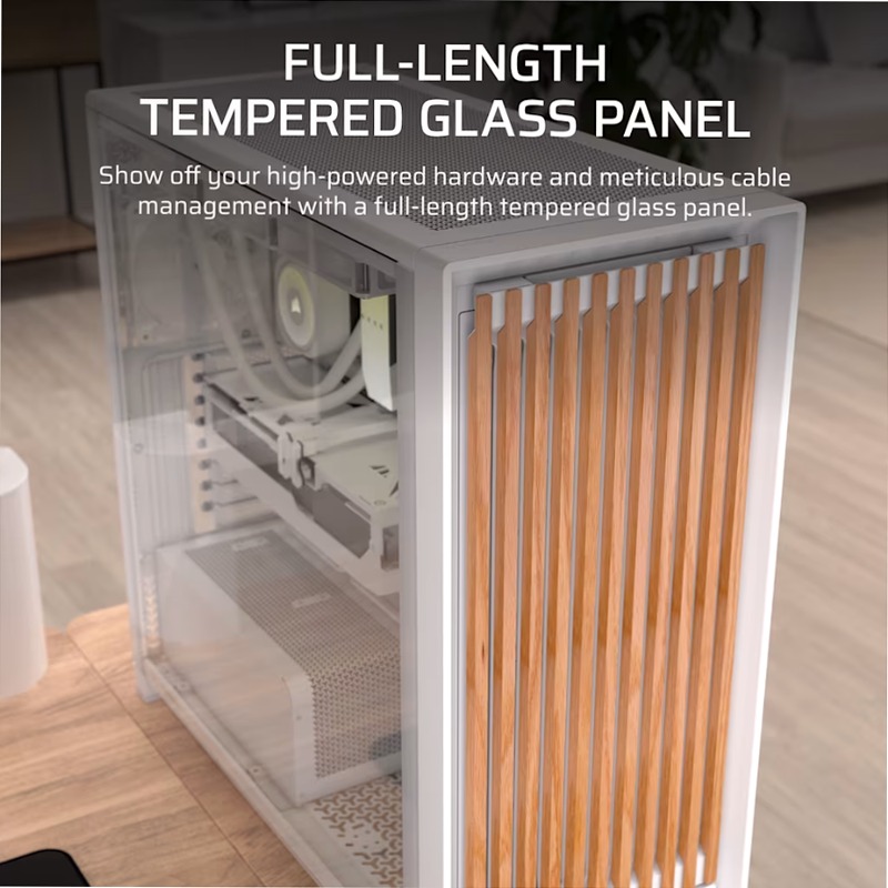 Case PC mid-tower modulare FRAME 5000D WOOD RS - Bianco/Rovere 2