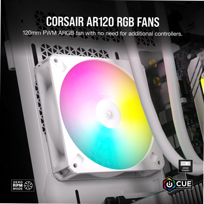 Ventola PWM iCUE AR120 Digital RGB da 120 mm - Bianco 120mm