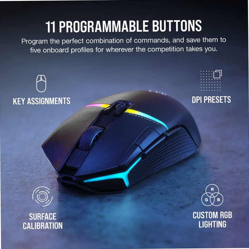 Mouse gaming NIGHTSABRE WIRELESS RGB