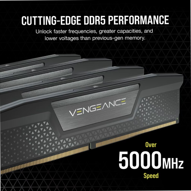 VENGEANCE® 32GB (2x16GB) DDR5 DRAM Up To 7000MT/S CL40 Memory - Black
