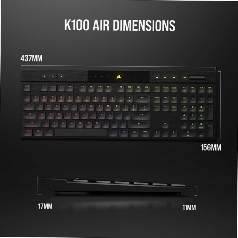 Tastiera Gaming K100 AIR - Switch CHERRY MX