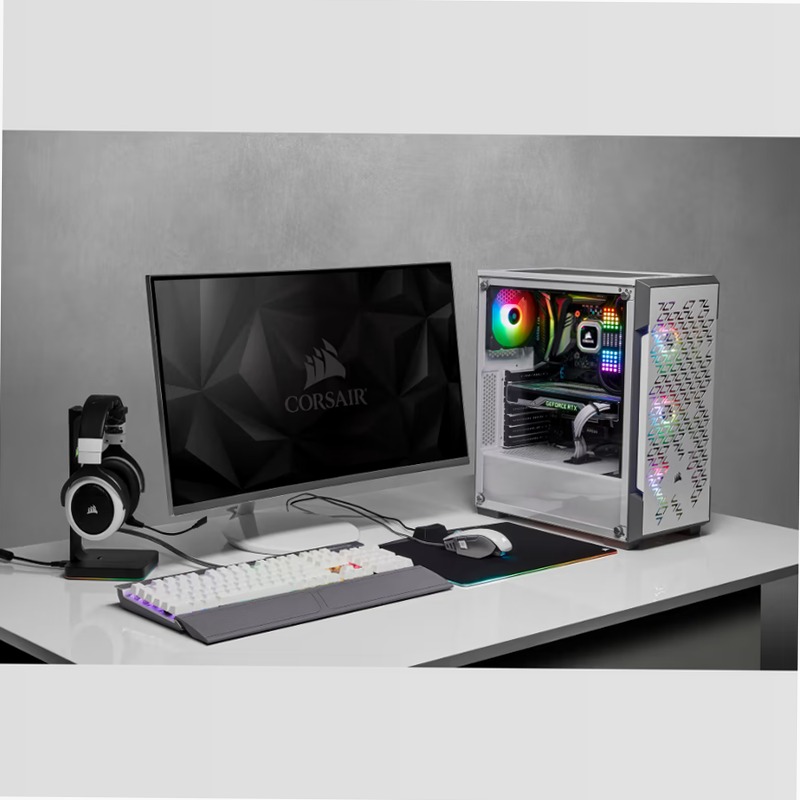 Smart case mid-tower iCUE 220T RGB Airflow con vetro temprato - White