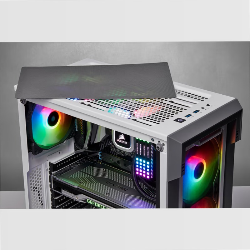 Smart case mid-tower iCUE 220T RGB Airflow con vetro temprato - White