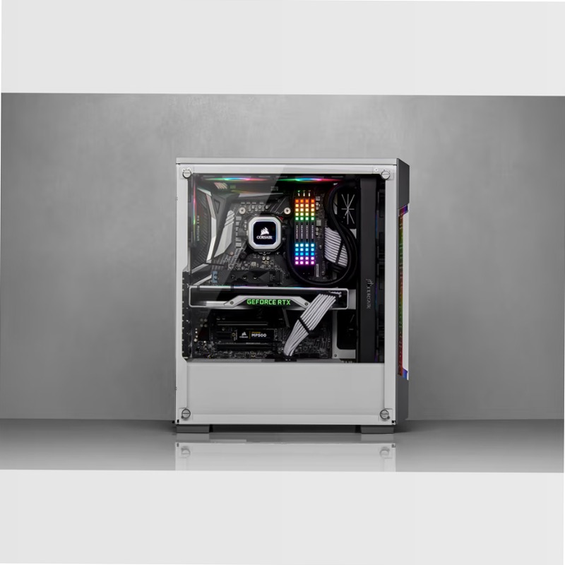 Smart case mid-tower iCUE 220T RGB Airflow con vetro temprato - White