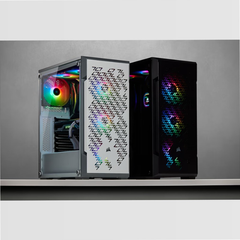 Smart case mid-tower iCUE 220T RGB Airflow con vetro temprato - White