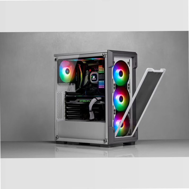 Smart case mid-tower iCUE 220T RGB Airflow con vetro temprato - White