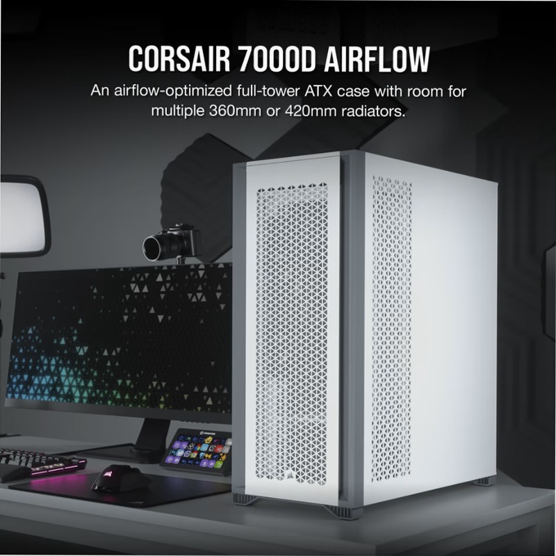 Case PC ATX Full-Tower CORSAIR 7000D AIRFLOW - Bianco 3