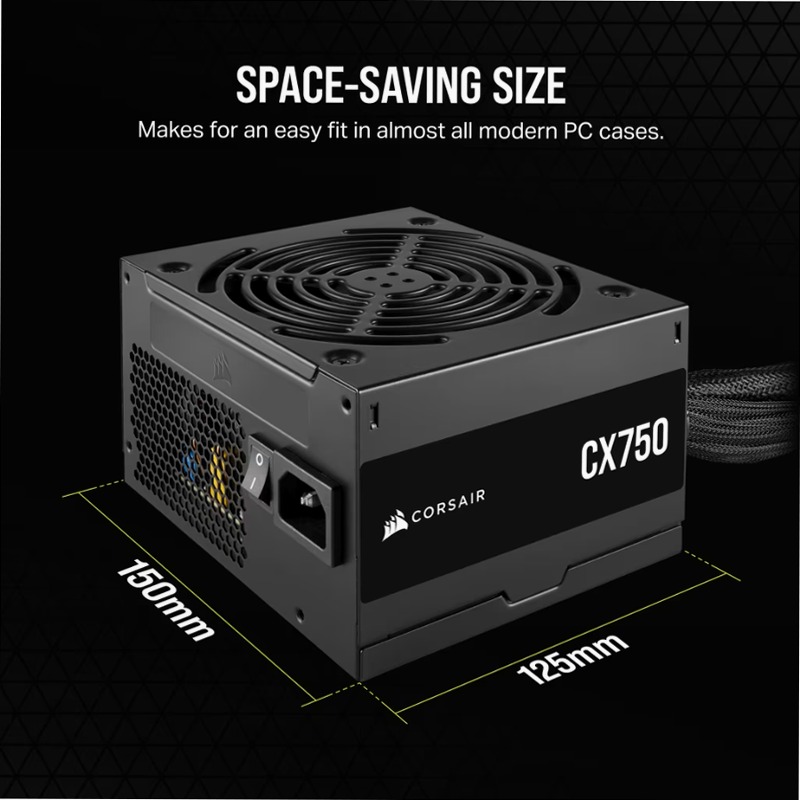 Alimentatore ATX CX Series™ CX750 – Certificazione 80 PLUS Bronze 750w Non modulare
