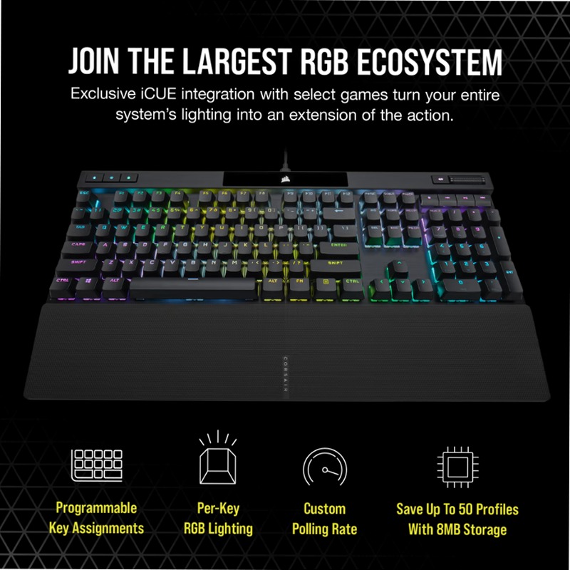 Tastiera Gaming K70 RGB PRO - CHERRY MX Red Meccanica