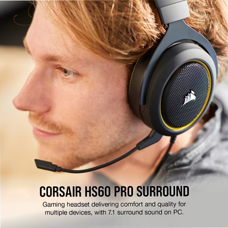 Cuffia Gaming HS60 PRO SURROUND - Giallo