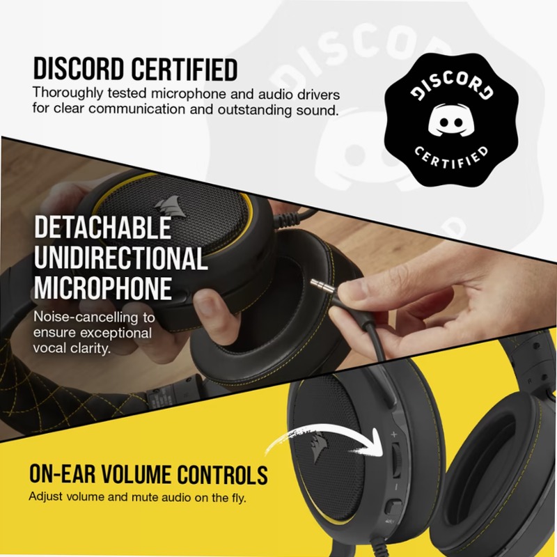 Cuffia Gaming HS60 PRO SURROUND - Giallo
