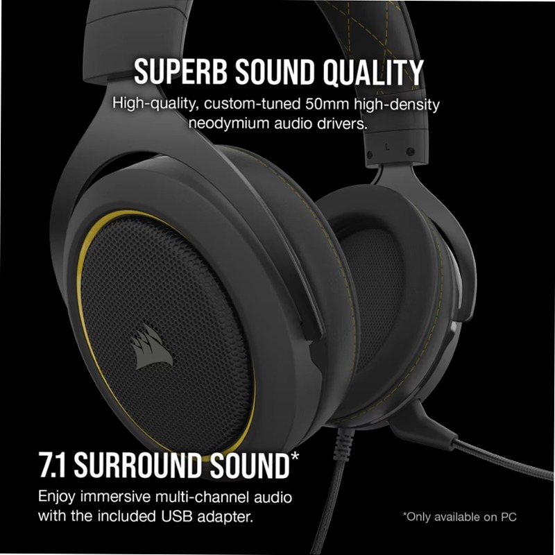 Cuffia Gaming HS60 PRO SURROUND - Giallo