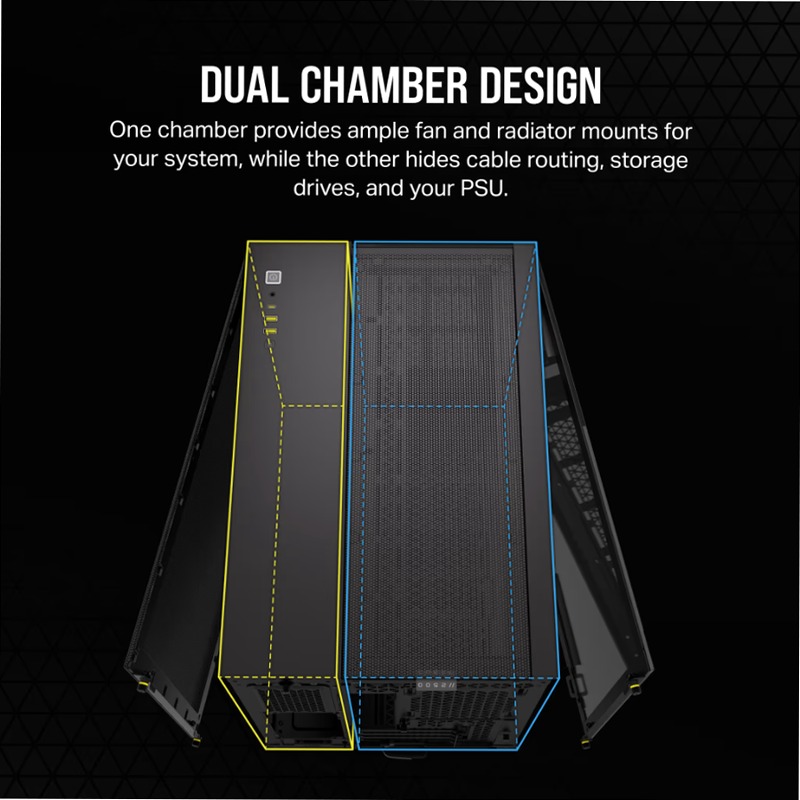 Case PC Mid-Tower a doppia camera 2500X - Nero