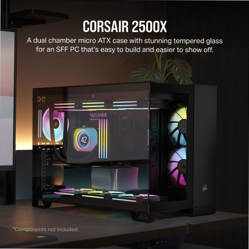 Case PC Mid-Tower a doppia camera 2500X - Nero