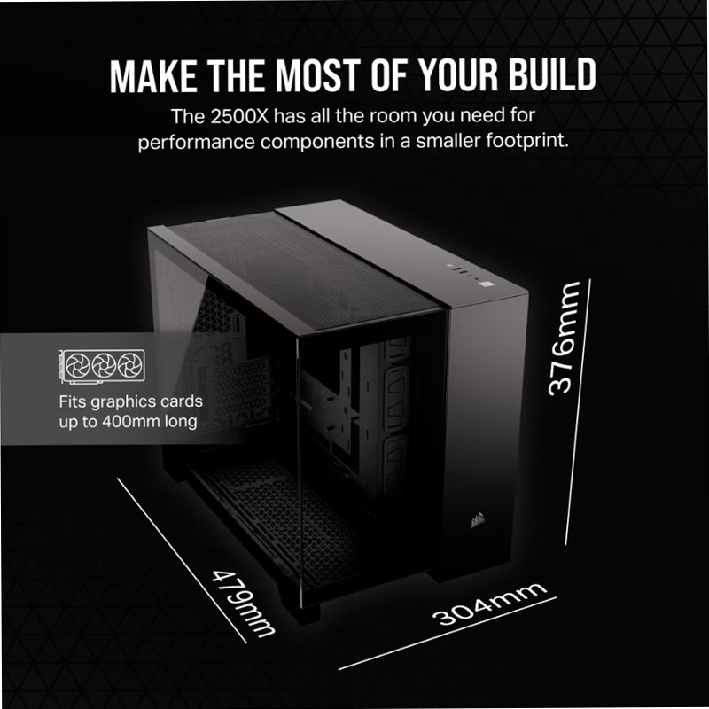 Case PC Mid-Tower a doppia camera 2500X - Nero