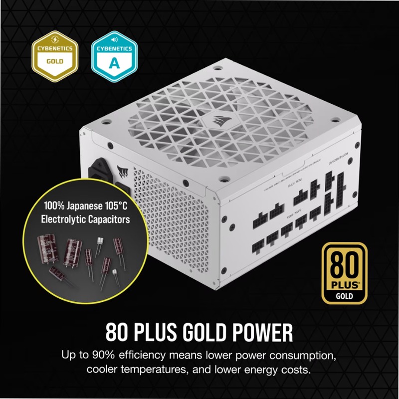 Alimentatore ATX RM850x SHIFT interamente modulare 80 PLUS Gold - Bianco (EU)