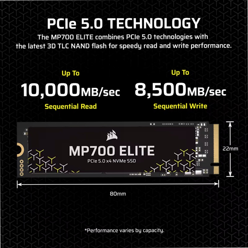 Unità SDD MP700 ELITE PCIe 5.0 x4 NVMe M.2 da 1 TB
