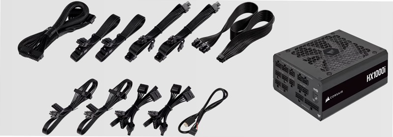 Alimentatore ATX HX1000i interamente modulare