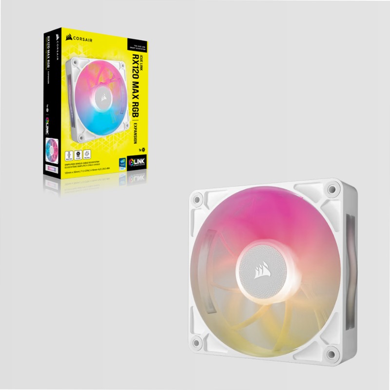 Ventole PWM iCUE LINK RX120 MAX RGB - Bianco 120mm
